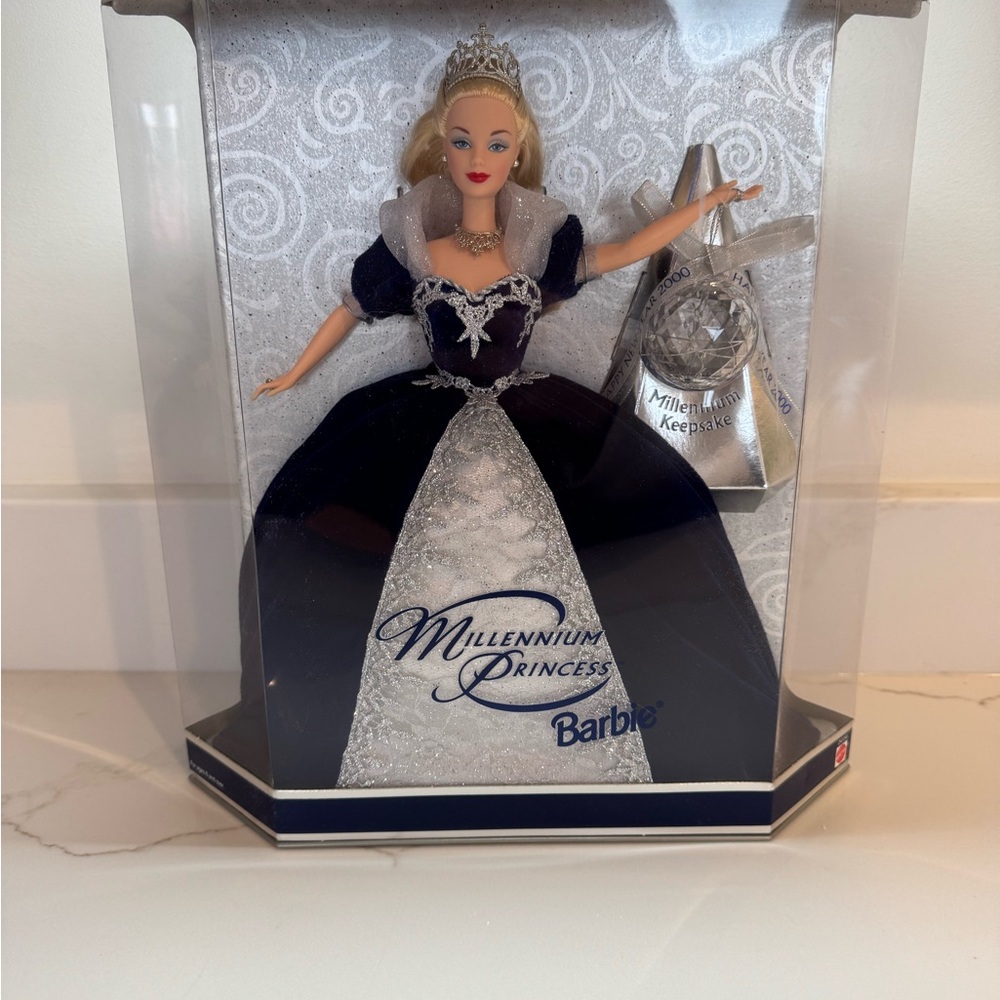 Barbie Millennium Princess in Navy and Silver Gown. NIB.